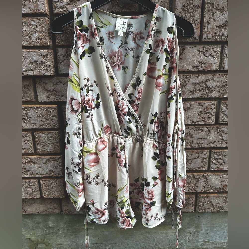 Pink Owl Apparel Cream Floral Romper